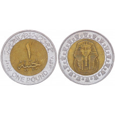 Египет 1 Фунт 2007 год XF KM# 940a Золотая маска Тутанхамона Биметалл