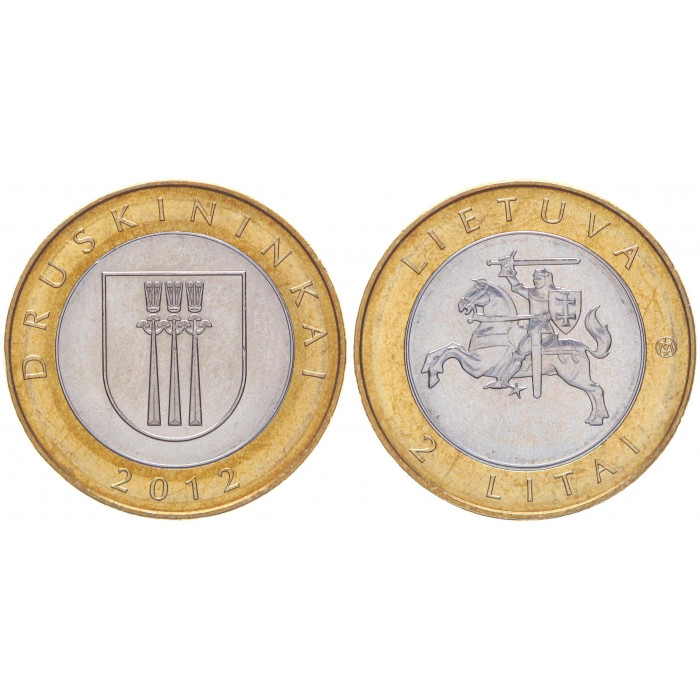 Литва 2 Лита 2012 год UNC KM# 184.1 Друскининкай