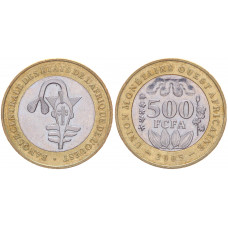 Западно-Африканские Государства 500 Франков 2005 год KM# 15 Фигурка для взвешивания золота Таку-Ашанти Биметалл