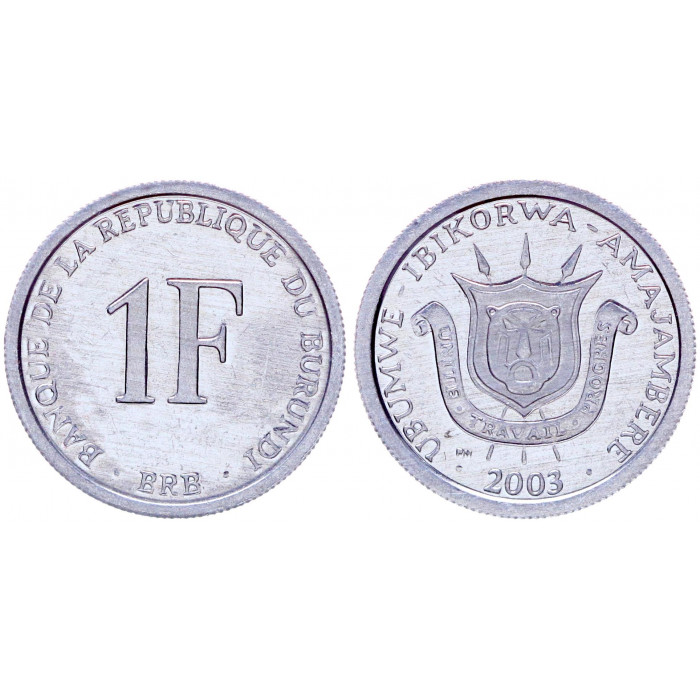 Бурунди 1 Франк 2003 год UNC KM# 19 (BOX)