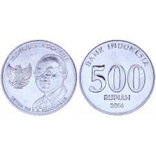Индонезия 500 Рупий 2016 год UNC KM# 73 Тахи Бонар Симатупанг (BOX718)