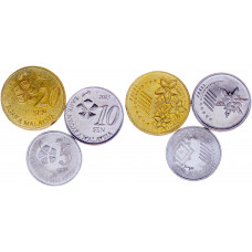 Малайзия 5 10 20 Сен 2012 год UNC KM# 201, 202, 203 Цветы Набор из 3 монет