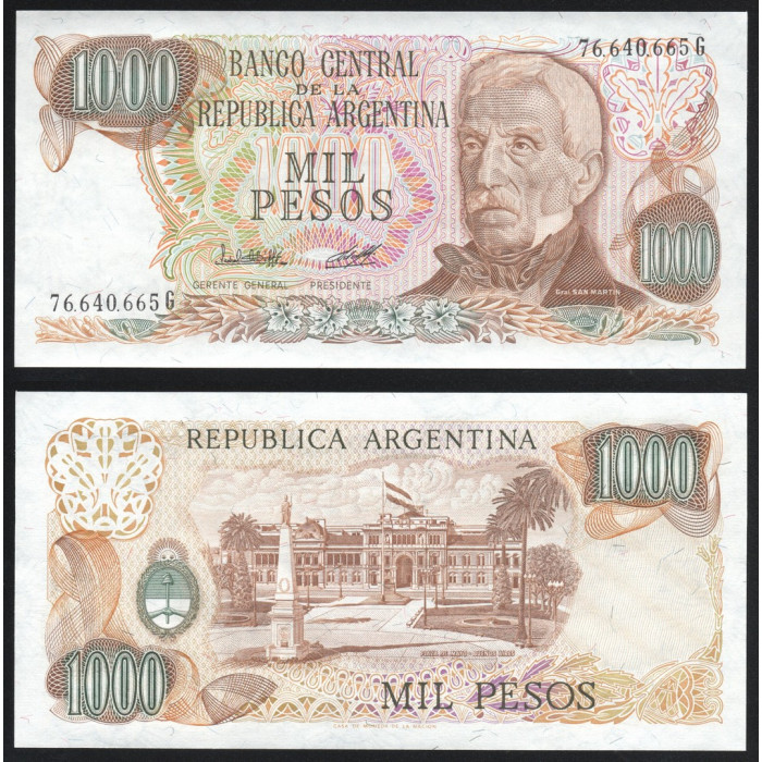 Аргентина 1000 Песо 1980 год UNC P# 304c.1