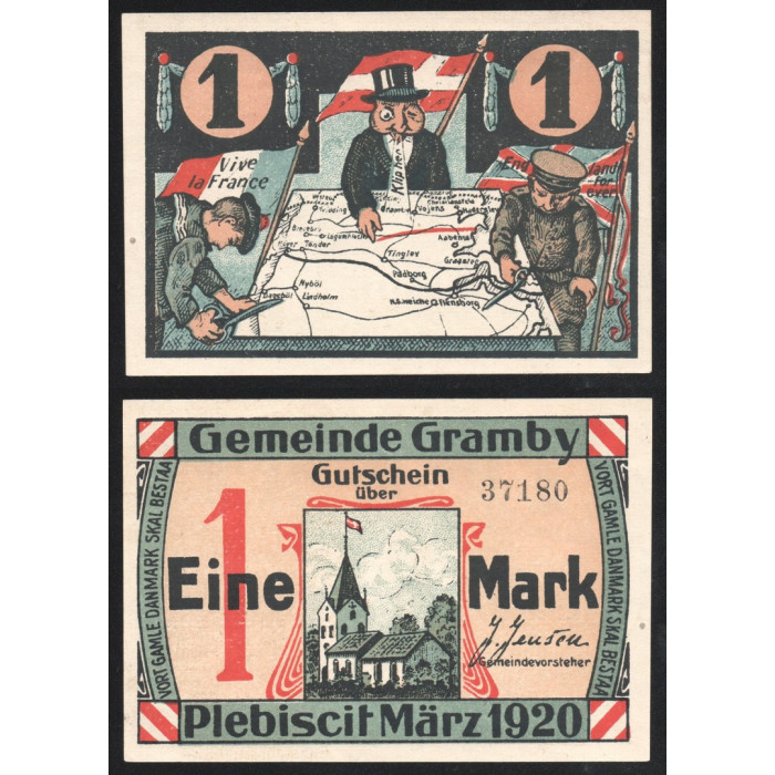 Германия 1 Марка 1920 год GrM# 464.1a Грамби Нотгельд № 37180