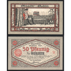 Германия 50 Пфеннигов 1922 год Кёльн Нотгельд Литера U № 021373