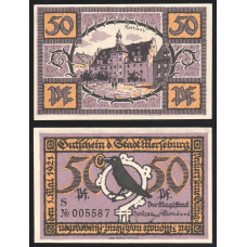 Германия 50 Пфеннигов 1921 год GrM# 884.1-10/10 Мерсебург Саксония-Анхальт Нотгельд № 005587