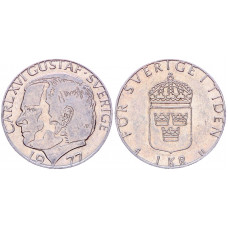 Швеция 1 Крона 1977 год KM# 852 Карл XVI Густав