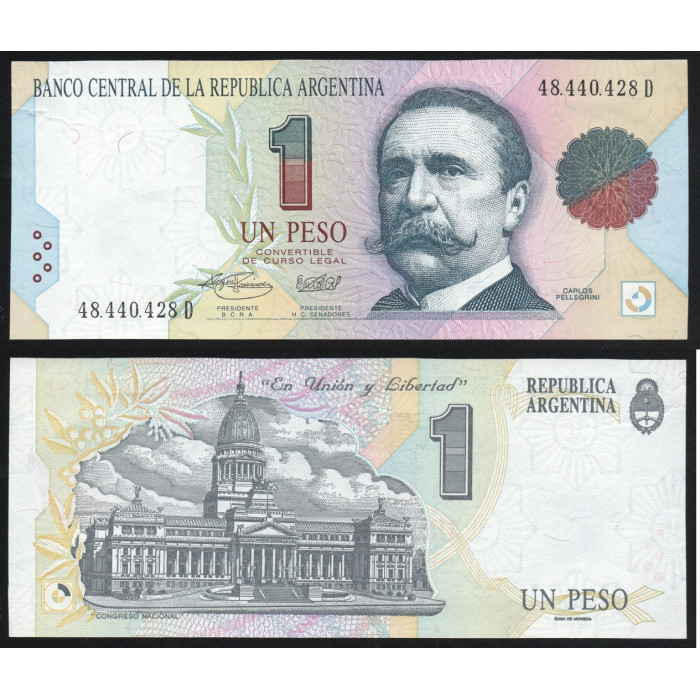 Аргентина 1 Песо 1994 год UNC P# 339b Серия D