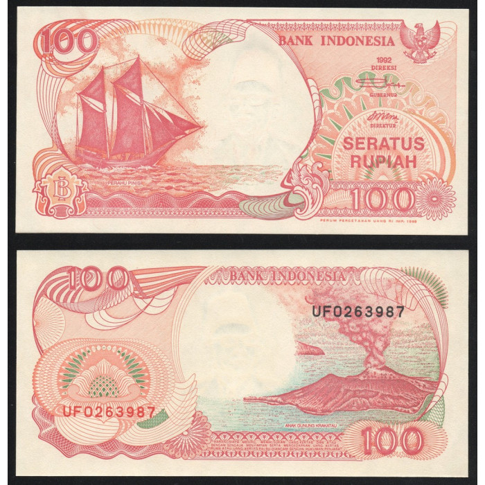 Индонезия 100 Рупий 1992 (1999) год UNC P# 127g