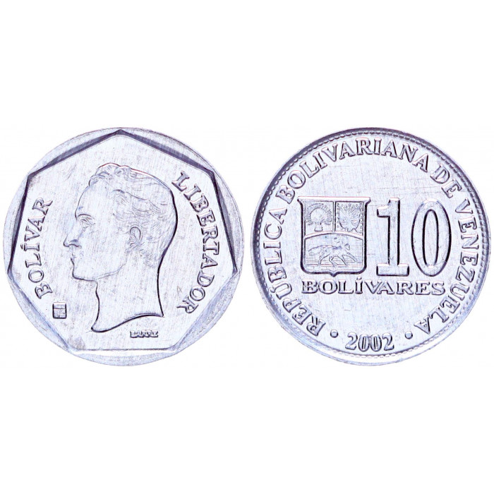 Венесуэла 10 Боливар 2002 год UNC Y# 80a Симон Хосе Антонио Боливар