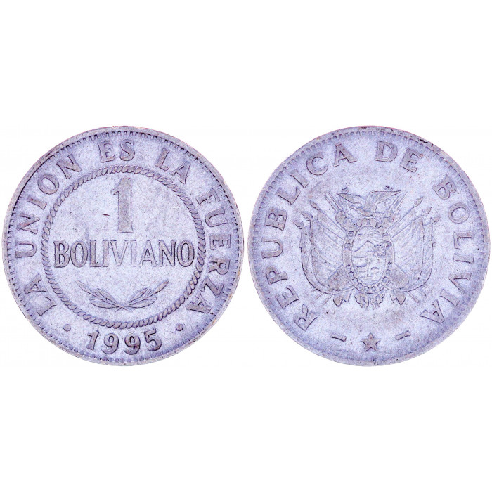 Боливия 1 Боливиано 1995 год KM# 205