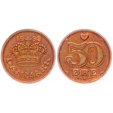 Дания 50 Эре 1993 год XF KM# 866.1 Королева Маргрете II