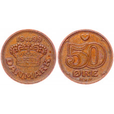 Дания 50 Эре 1999 год XF KM# 866.1 Королева Маргрете II