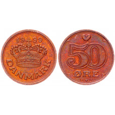 Дания 50 Эре 1999 год XF KM# 866.1 Королева Маргрете II