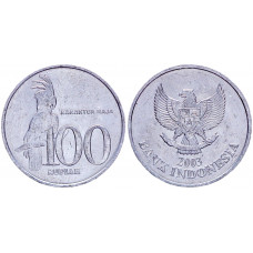Индонезия 100 Рупий 2003 год KM# 61 Черный Кокаду