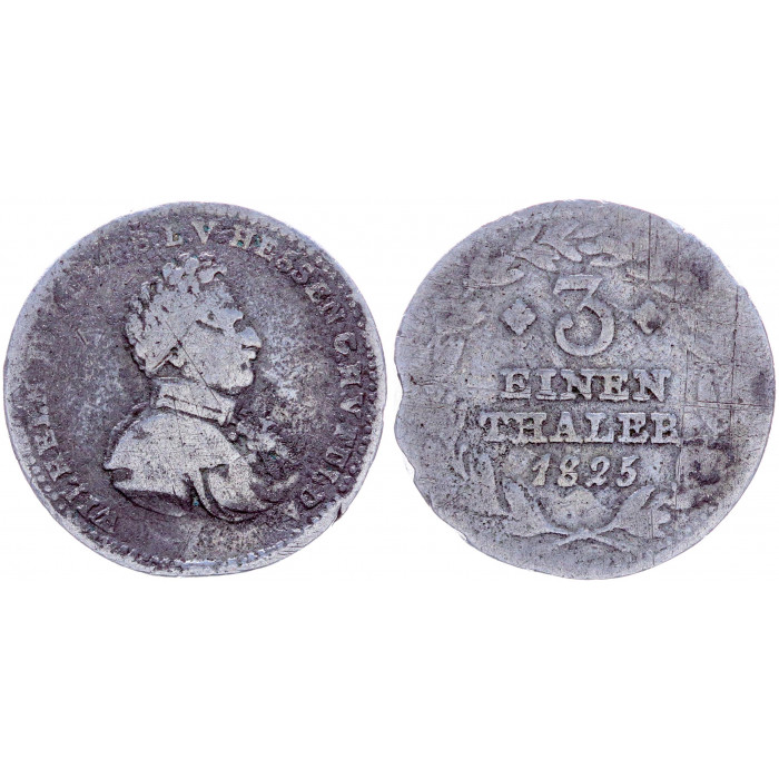 Германия 1/3 Талера 1825 год Серебро KM# 578 Электорат Гессен-Кассель Германские государства