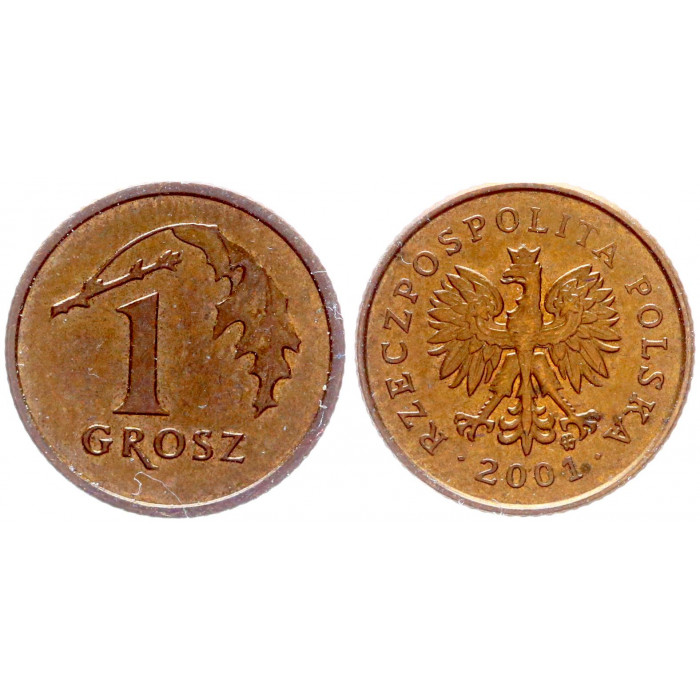 Польша 1 Грош 2001 год XF Y# 276