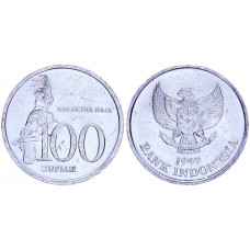 Индонезия 100 Рупий 1999 год XF KM# 61 Черный Кокаду (BOX645)