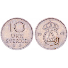 Швеция 10 Эре 1968 год XF КМ# 835 Густав VI