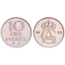 Швеция 10 Эре 1973 год XF КМ# 835 Густав VI