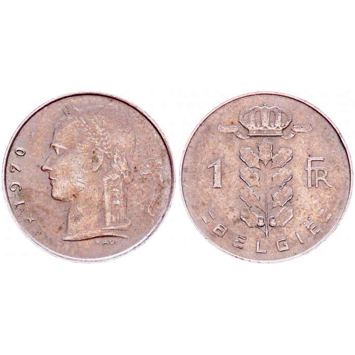 Бельгия 1 Франк 1970 год XF КМ# 143.1 Богиня Церера BELGIE Бодуэн I