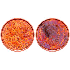 Канада 1 Цент 2011 год XF KM# 490a Елизавета II Магнитная