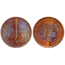 Нидерланды 1 Цент 1972 год XF KM# 180 5-я Королева Юлиана (BOX908)