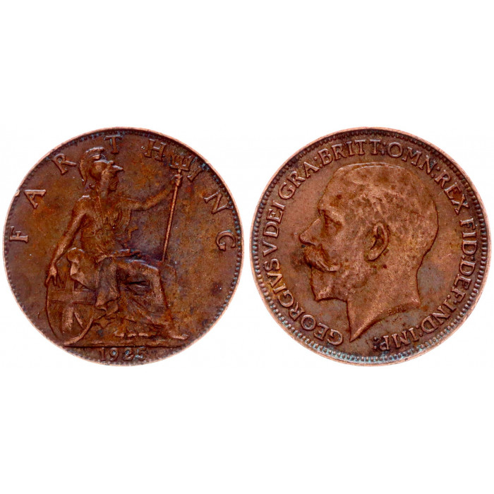 Великобритания 1 Фартинг 1925 год XF KM# 808.2 Георг V