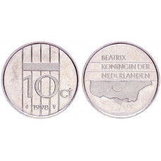 Нидерланды 10 Центов 1998 год XF KM# 203 6-я Королева Беатрикс