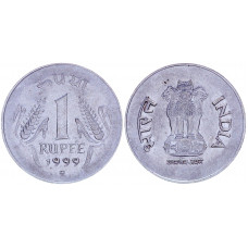 Индия 1 Рупия 1999 год KM# 92.2 Львиная Капитель Ашоки Претория Южная Африка