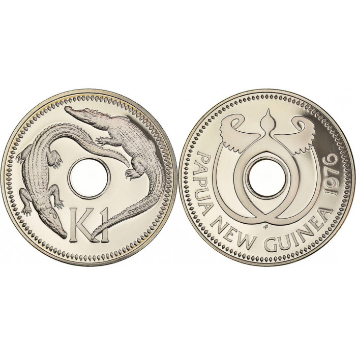 Папуа - Новая Гвинея 1 Кина 2004 год UNC KM# 6a Фауна Крокодилы (BOX611)