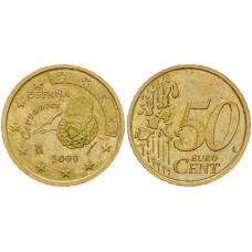 Испания 50 Евроцентов 2000 год KM# 1045 Мигель де Сервантес
