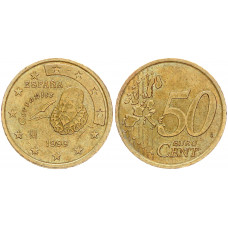 Испания 50 Евроцентов 1999 год KM# 1045 Мигель де Сервантес