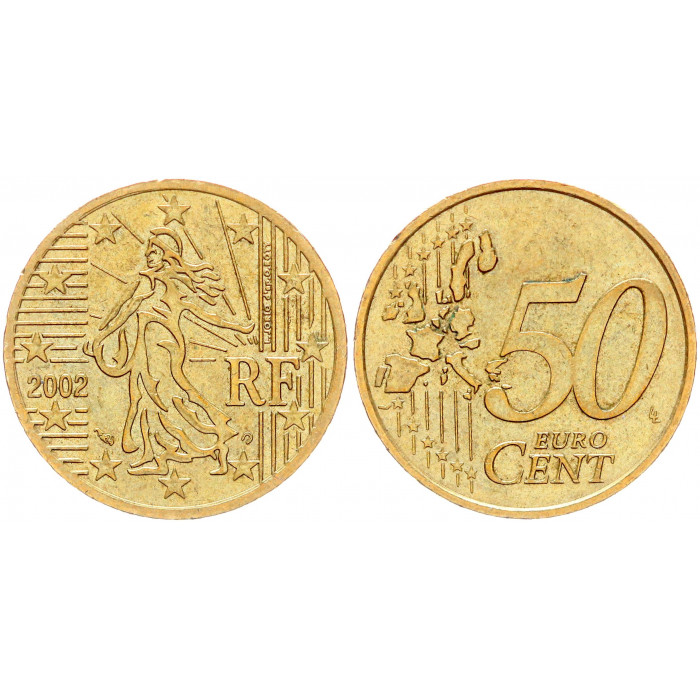 Франция 50 Евроцентов 2002 год KM# 1287 Сеятель