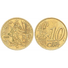 Франция 10 Евроцентов 2001 год KM# 1185 Сеятель
