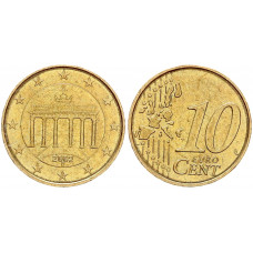 Германия ФРГ 10 Евроцентов 2002 D год KM# 210 Бранденбургские ворота
