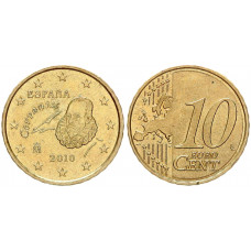 Испания 10 Евроцентов 2010 год KM# 1147 Мигель де Сервантес