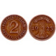 Германия 2 Рентенпфеннига 1923 D год KM# 31 Мюнхен Веймарская Республика (BOX)