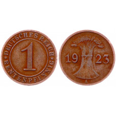 Германия 1 Рентенпфенниг 1923 A год KM# 30 Берлин Веймарская Республика (BOX236)