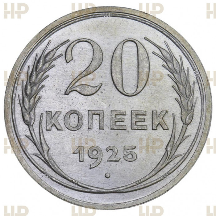 СССР 20 Копеек 1925 год Серебро Слаб ННР MS 66