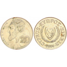 Кипр 20 Центов 2004 год KM# 62.2 Зенон Китийский