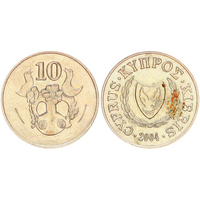 Кипр 10 Центов 2004 год KM# 56.3 Ваза