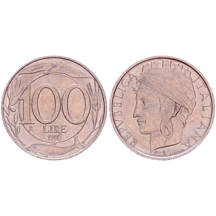 Италия 100 Лир 1998 R год KM# 159 Италия Туррита