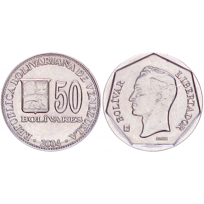 Венесуэла 50 Боливар 2004 год AUNC Y# 82 Симон Хосе Антонио Боливар