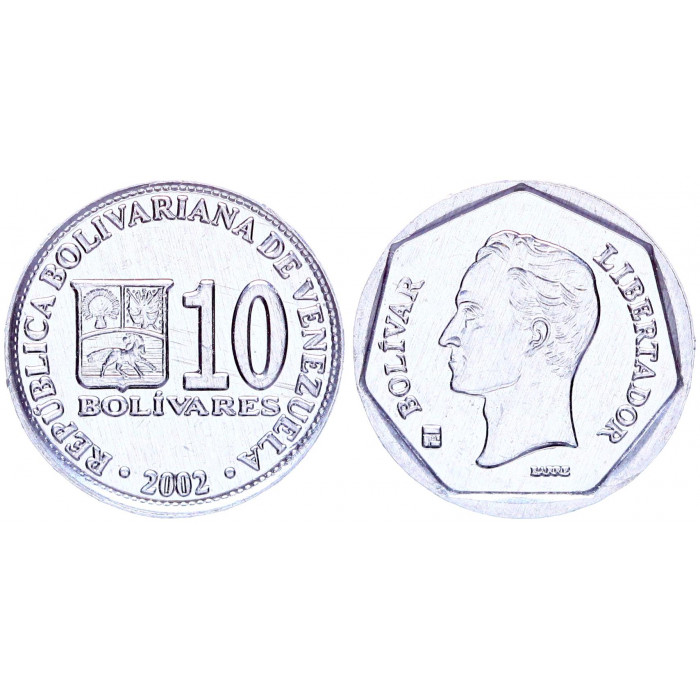 Венесуэла 10 Боливар 2002 год UNC Y# 80a Симон Хосе Антонио Боливар