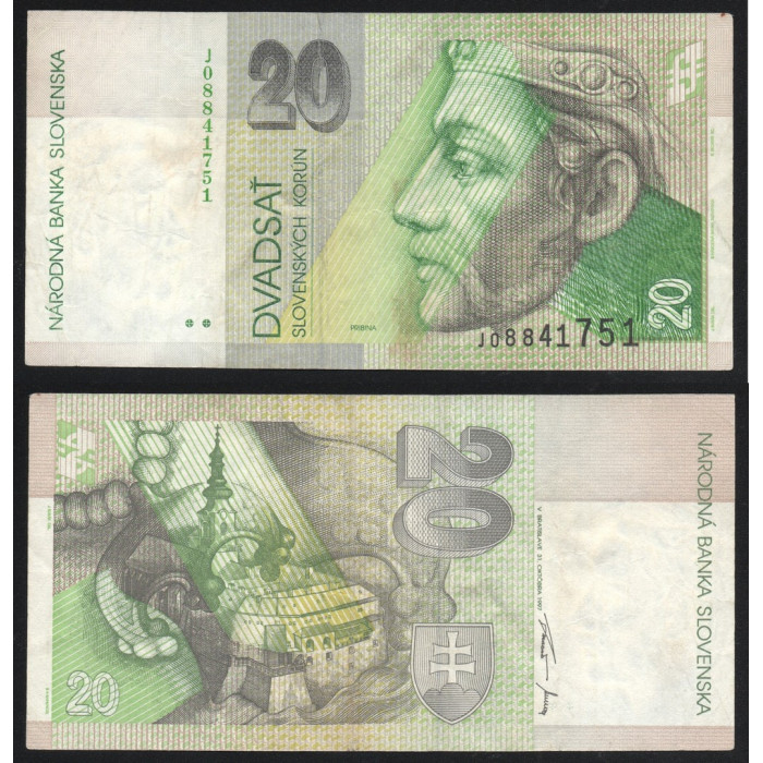 Словакия 20 Крон 1997 год Р# 20c
