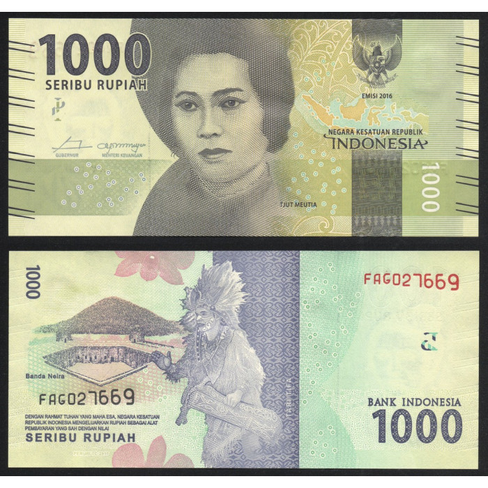 Индонезия 1000 Рупий 2016 год P# 154a
