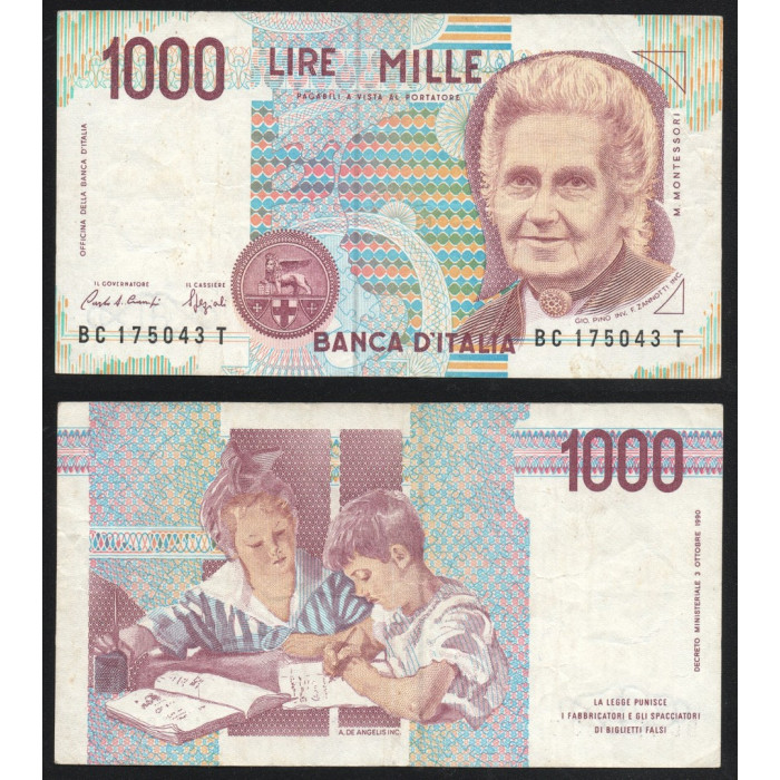 Италия 1000 Лир 1993 год P# 114a.3