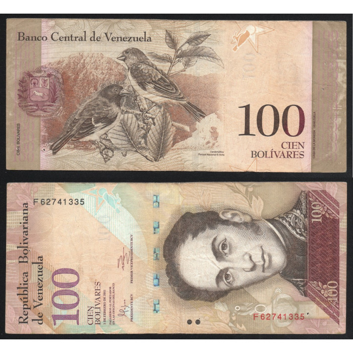 Венесуэла 100 Боливар 2011 год P# 93d