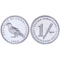 Сомалиленд 1 Шиллинг 1994 год UNC KM# 1 Фауна Сомалийский голубь (BOX474)